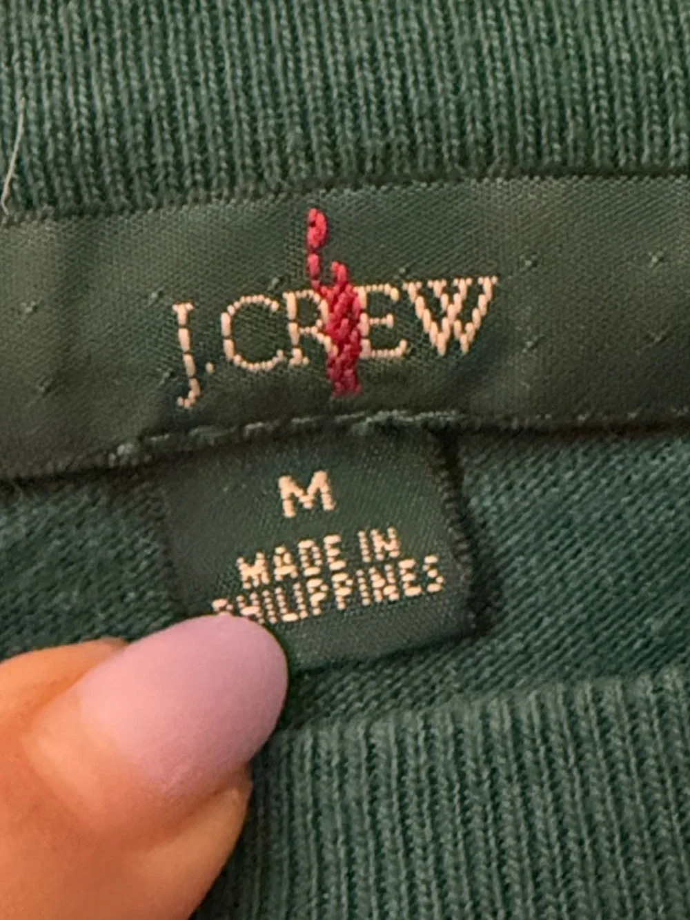 💜J.Crew Striped Long Sleeve Shirt – Green & Navy | Size M